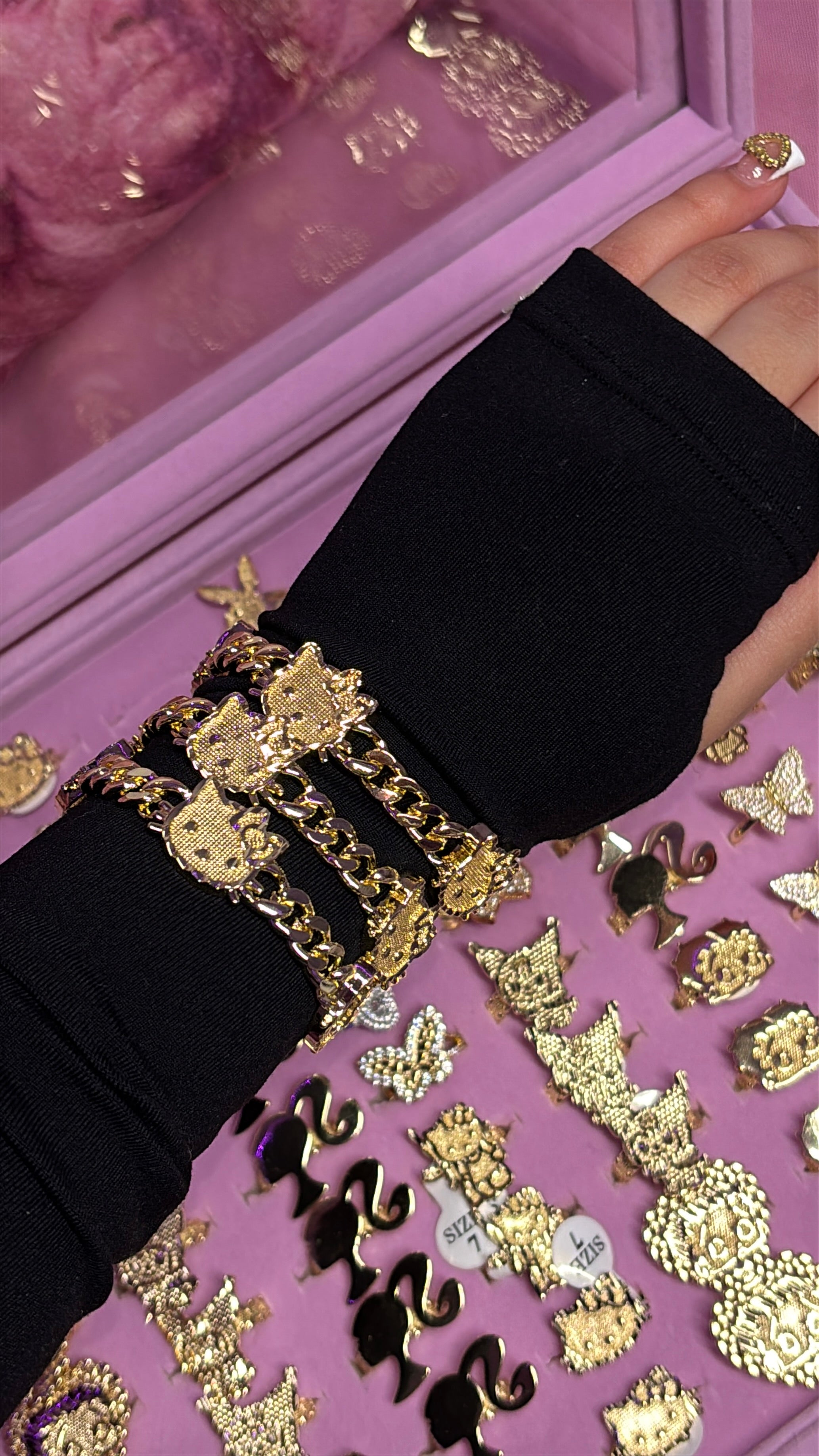 HK/BETTY BOO 3 HEAD CUBAN BRACELET