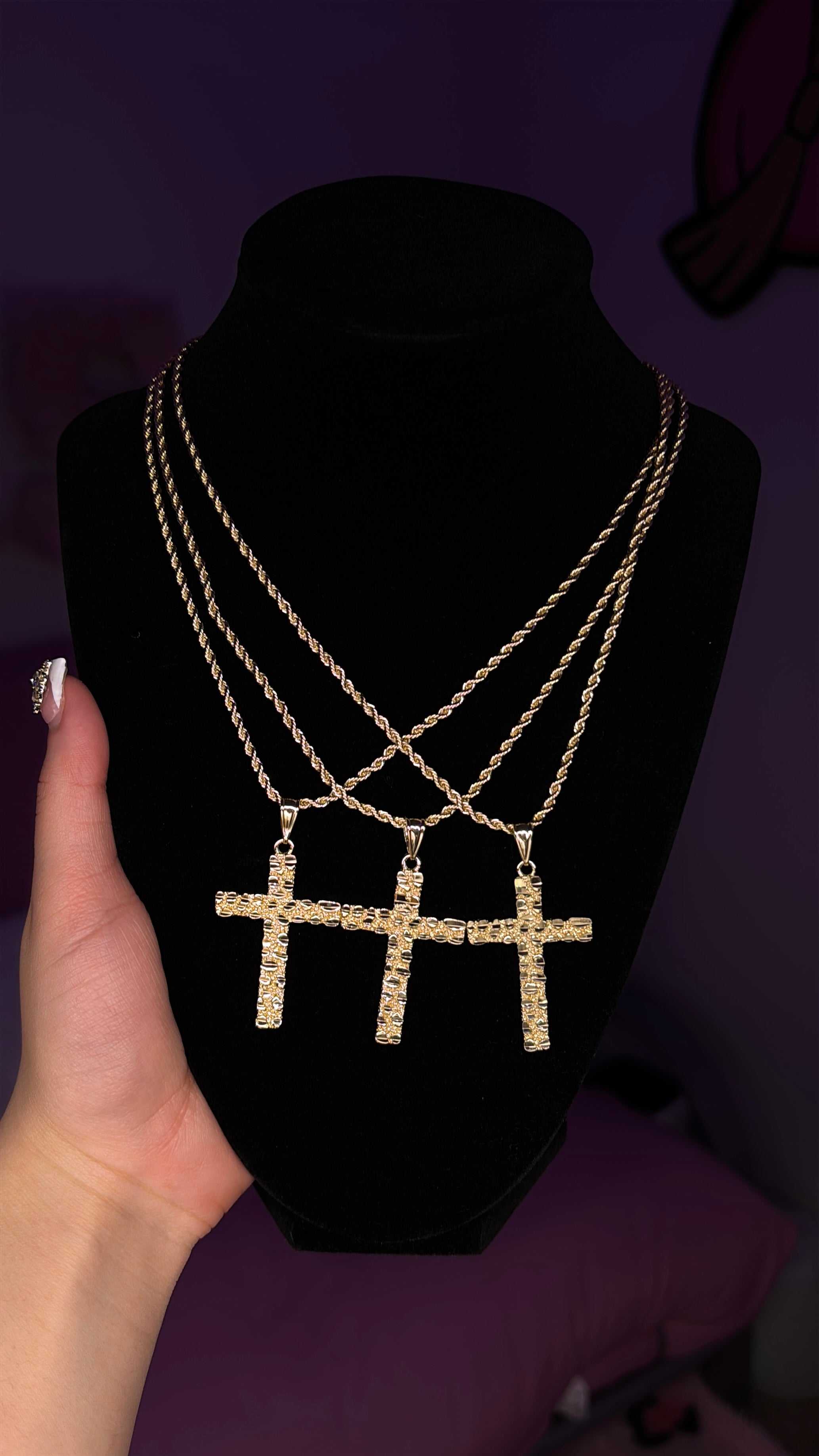 NUGGET CROSS NECKLACE