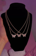 SMALL PINK BUTTERFLY NECKLACE