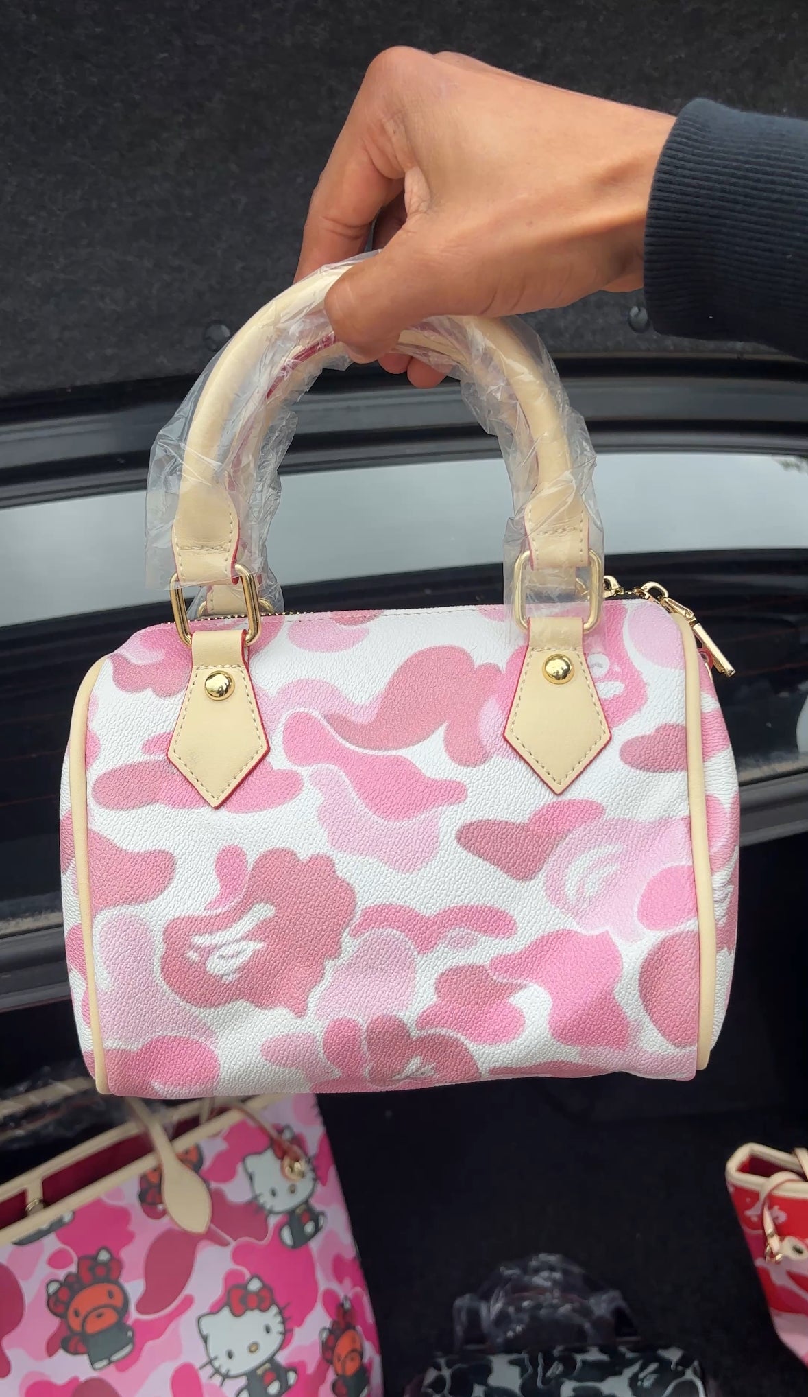 LIGHT PINK BAPE PILLOW BAG