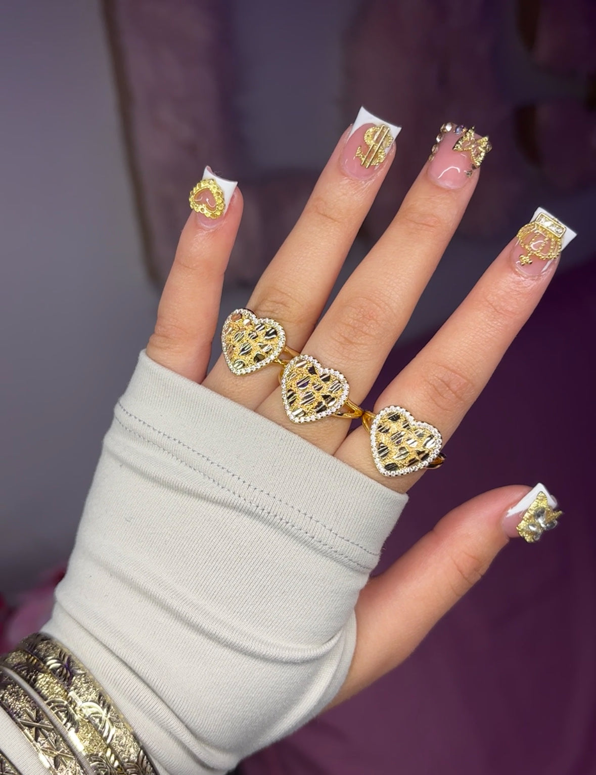DMND HEART NUGGET RING