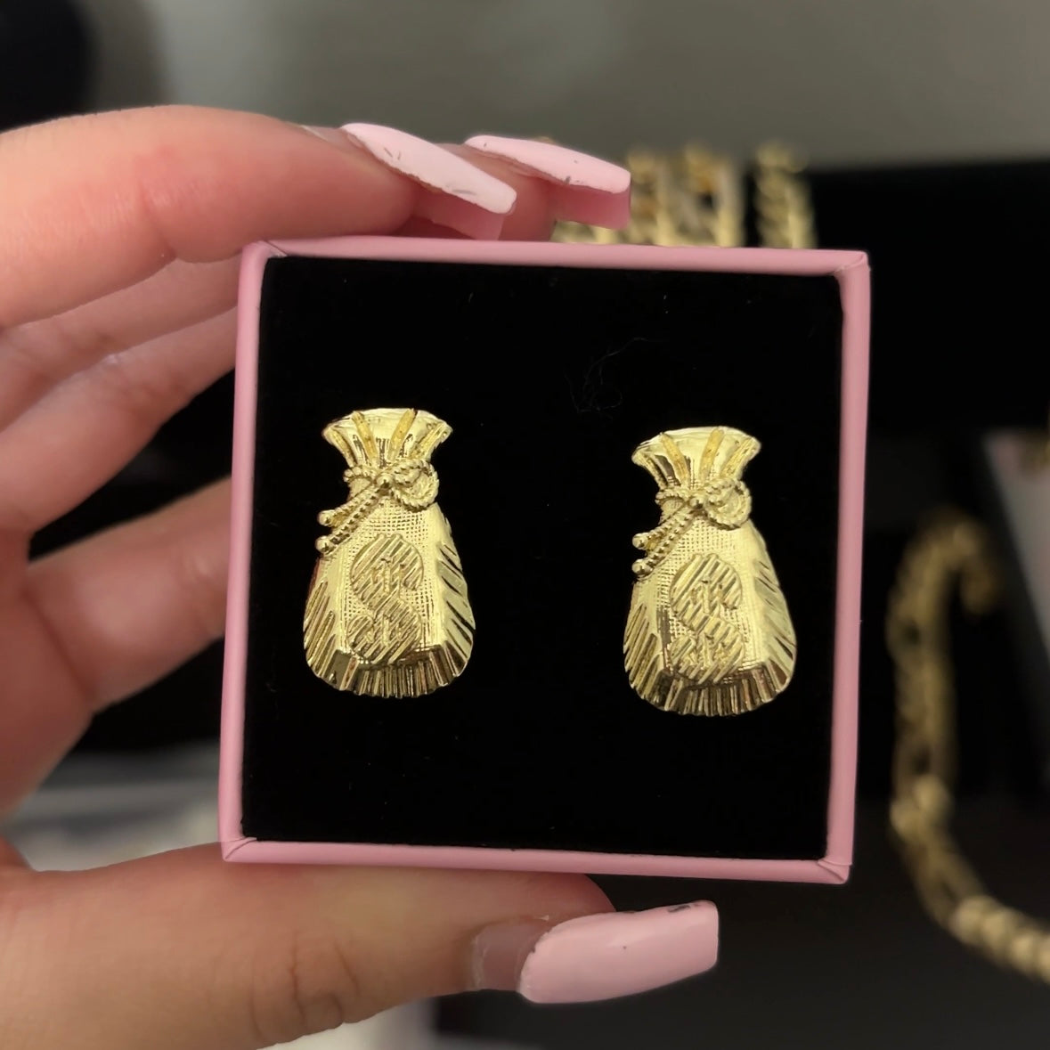 MONEY BAG EARRINGS