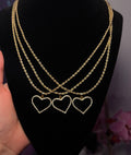 OPEN DMND HEART NECKLACE