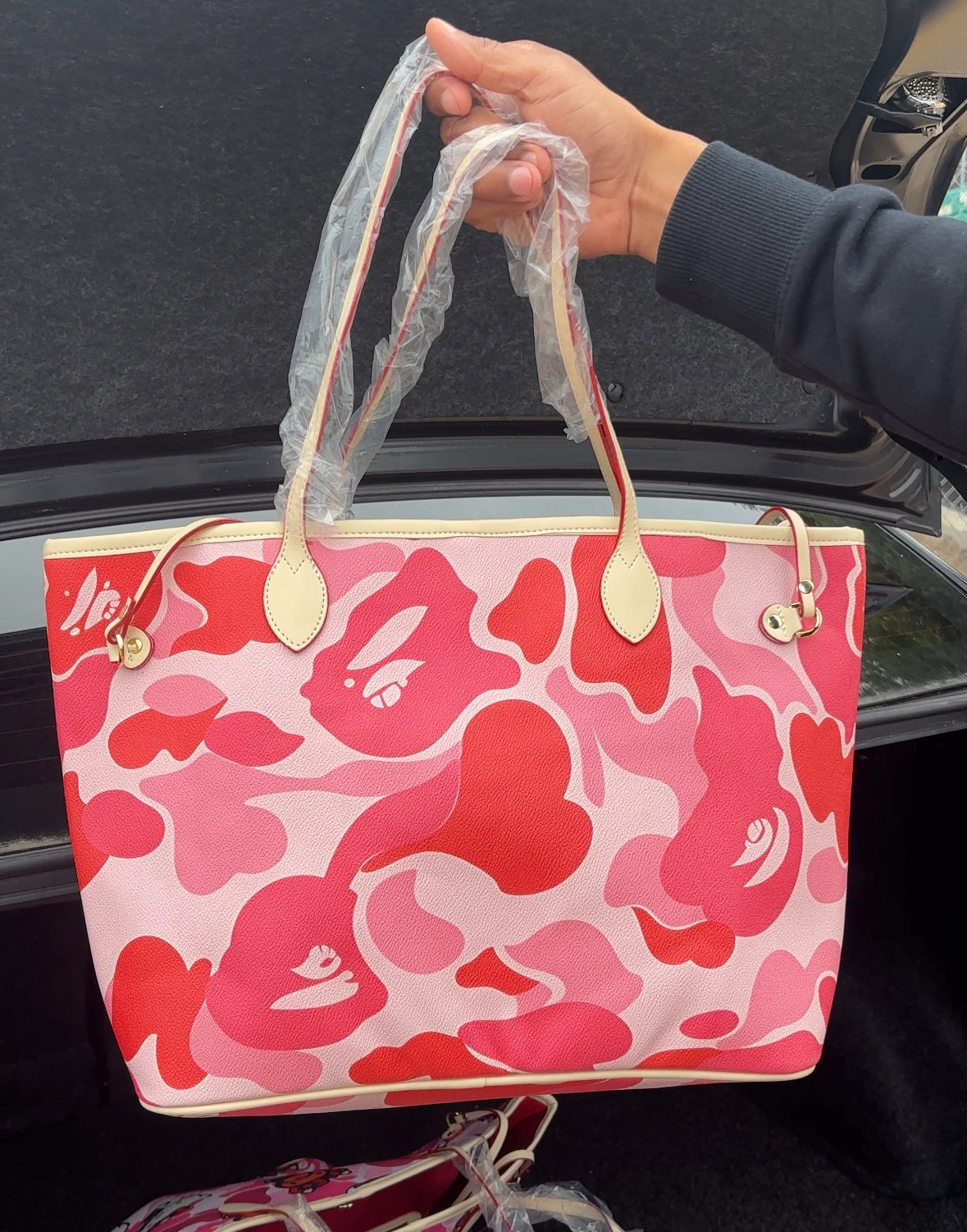 PINK BAPE TOTE