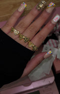 DOUBLE HRT NUGGET RING