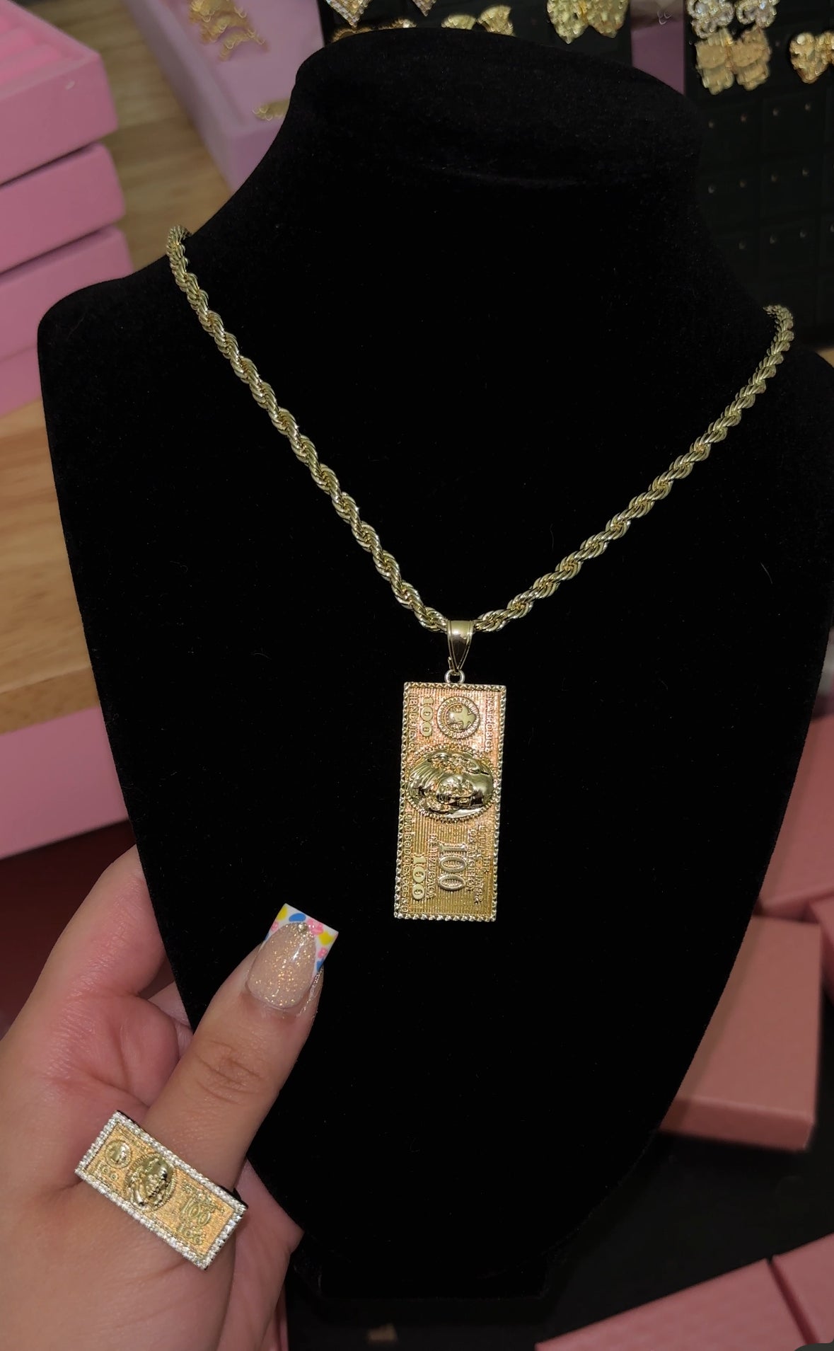 DOLLAR BILL JUMBO NECKLACE