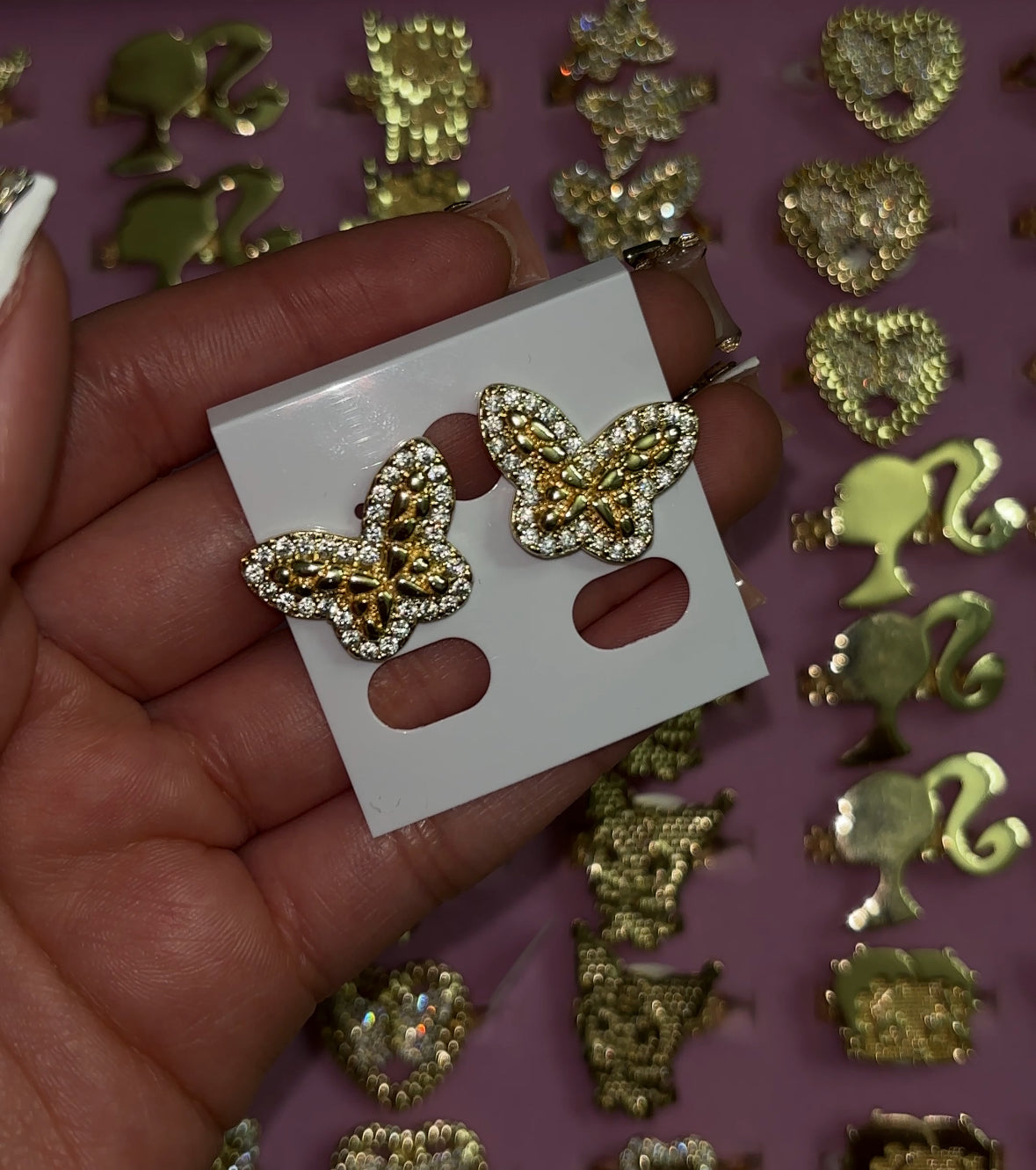 NUGGET BUTTERFLY EARRINGS
