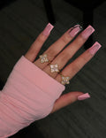 PINK CLOVER DMND RING