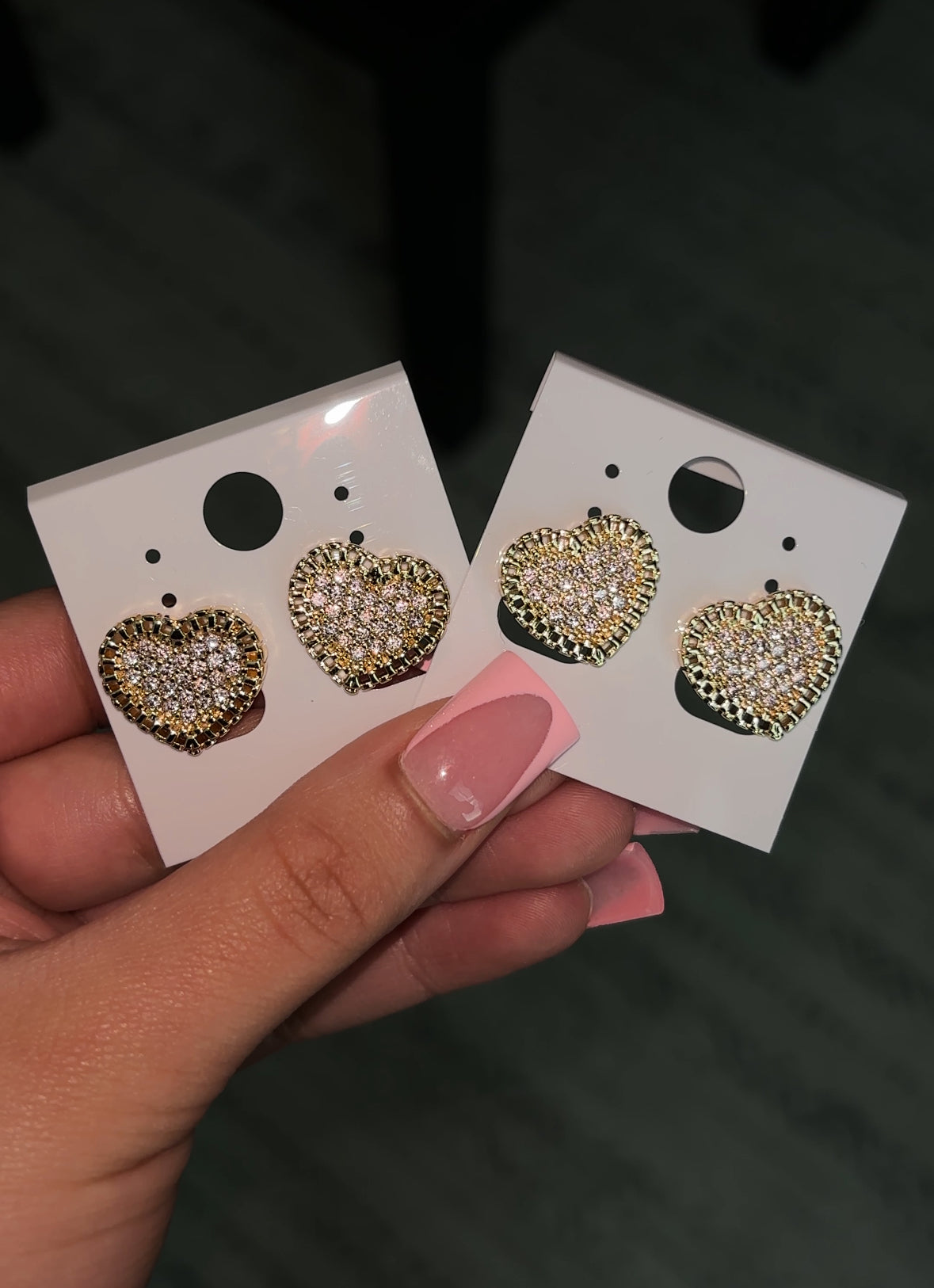 PINK HRT DMND ROLEX EARRINGS