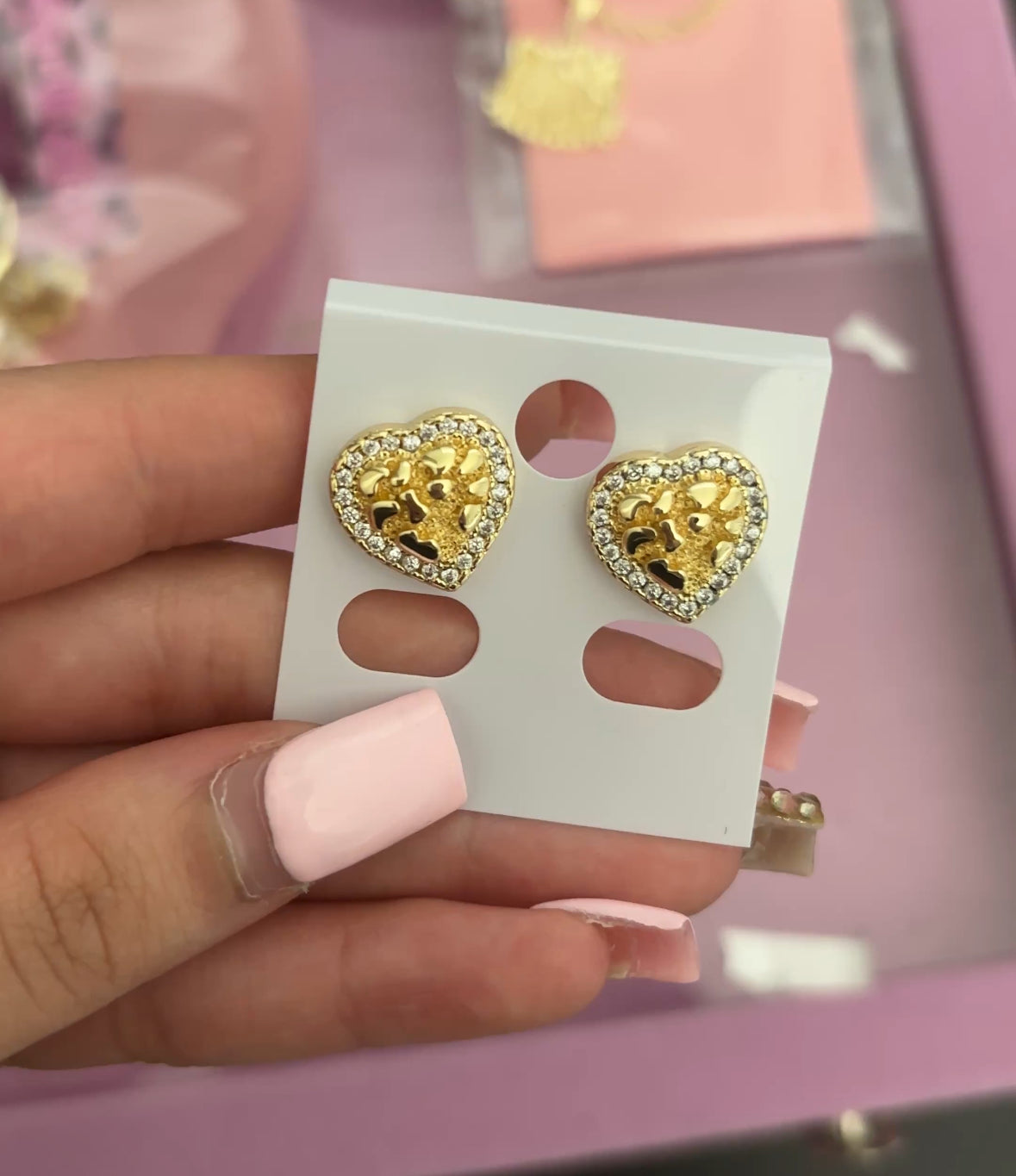 DMND HRT NUGGET EARRINGS