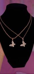GOLD DMND BUTTERFLY NECKLACE